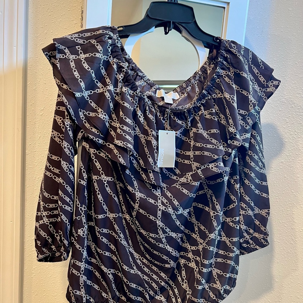 Chain Print brown Blouse